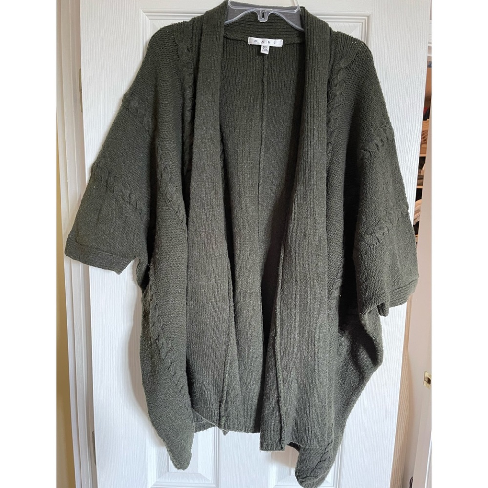 CAbi Olive Green Sweater Poncho
